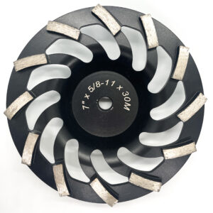 7" Swirl Cup Wheel 30 Grit Medium Bond Threaded